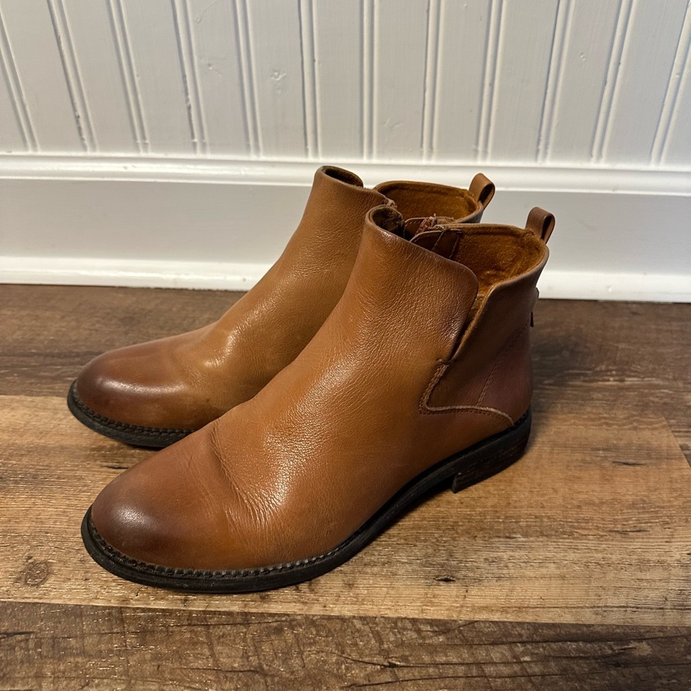 Franco Sarto Brown Leather Ankle Boots